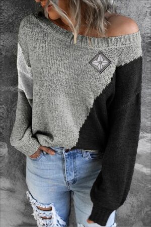 Cute Knit Sweater e28 | Emf Clearance - Medium / Black -