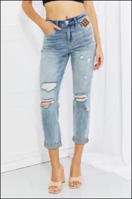 Full Size Distressed Jeans e27.0 | Emf - 2 / Faux Leather /
