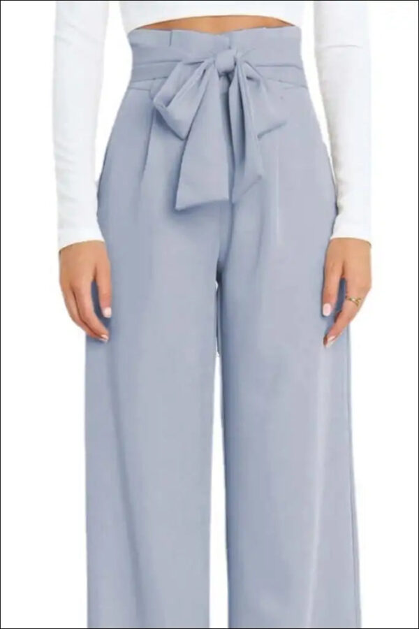 Women’s Fashion Solid Color High Waist Wide Leg Trousers