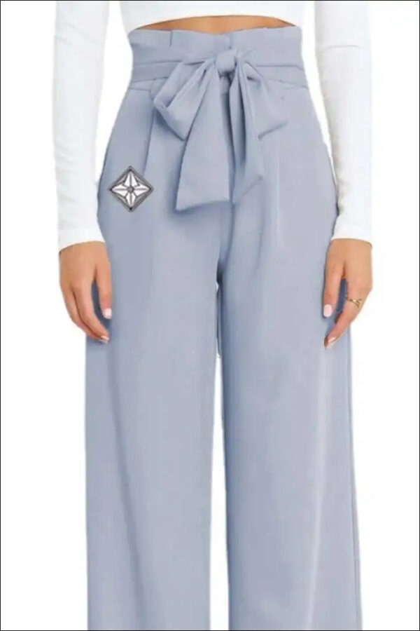 Women’s Fashion Solid Color High Waist Wide Leg Trousers